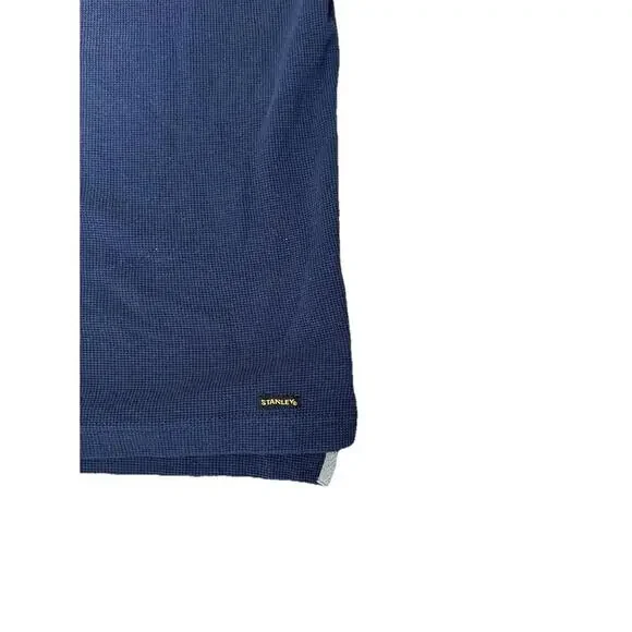 Stanley Thermal Shirt Mens 2XLT Blue Henley Pullover Waffle Long Sleeve Workwear - Picture 3 of 5